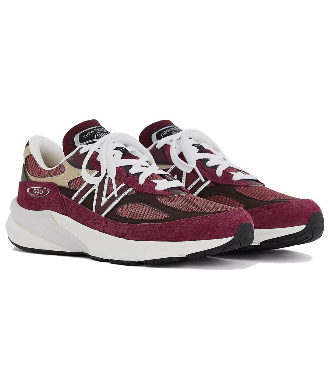 NEW BALANCE Бордовые замшевые кроссовки, фото 3