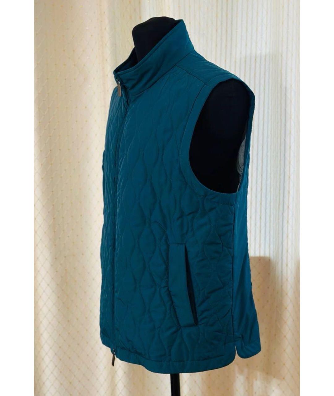 CANALI Синий полиэстеровый жилет, фото 4