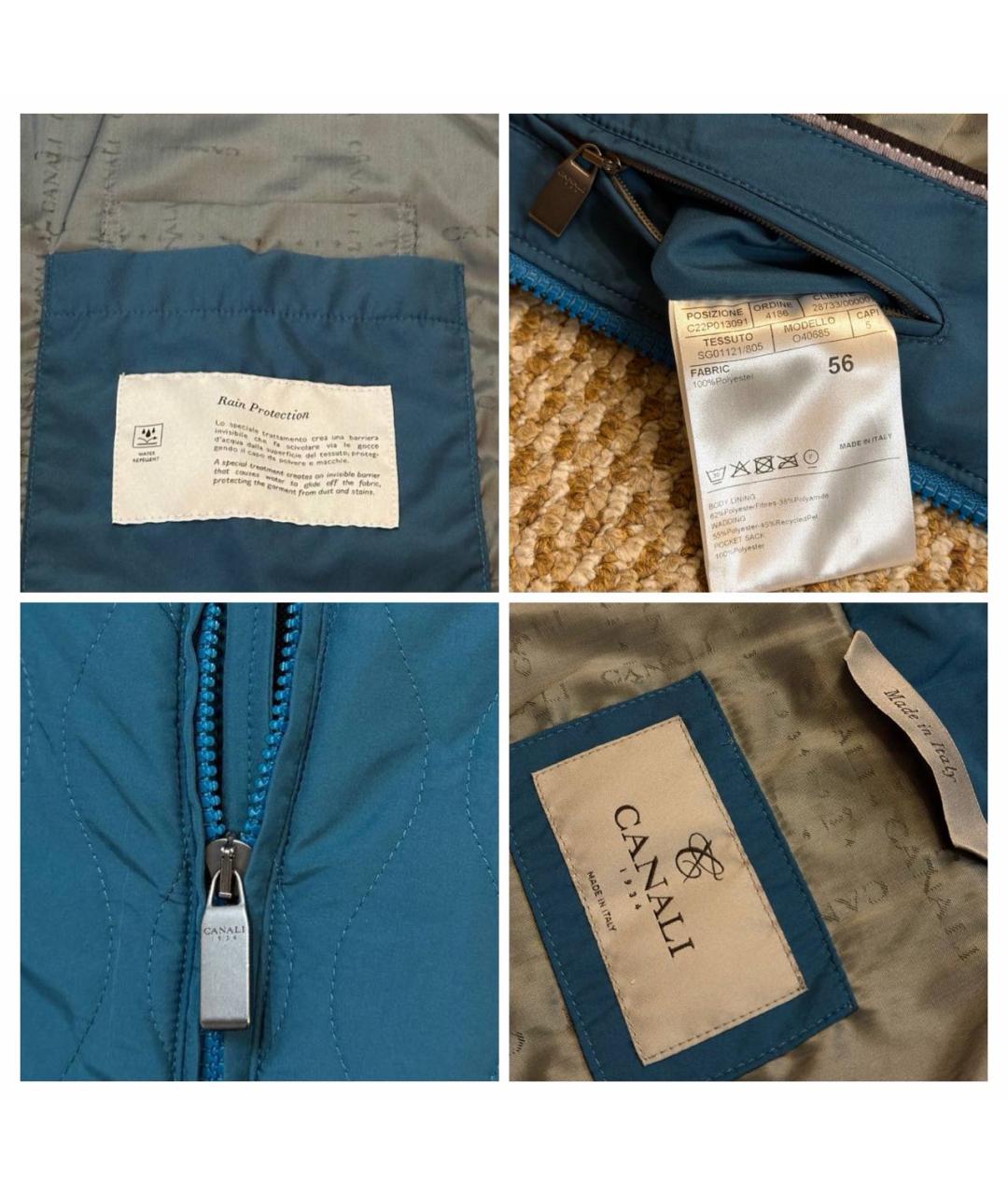 CANALI Синий полиэстеровый жилет, фото 2