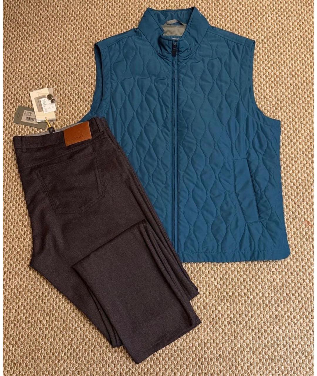 CANALI Синий полиэстеровый жилет, фото 5