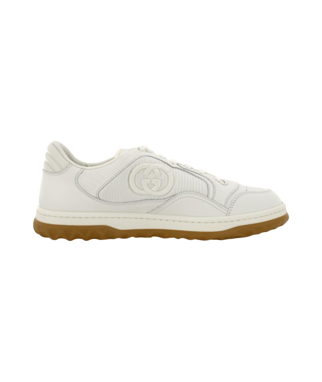 GUCCI Белые кожаные низкие кроссовки / кеды, фото 7