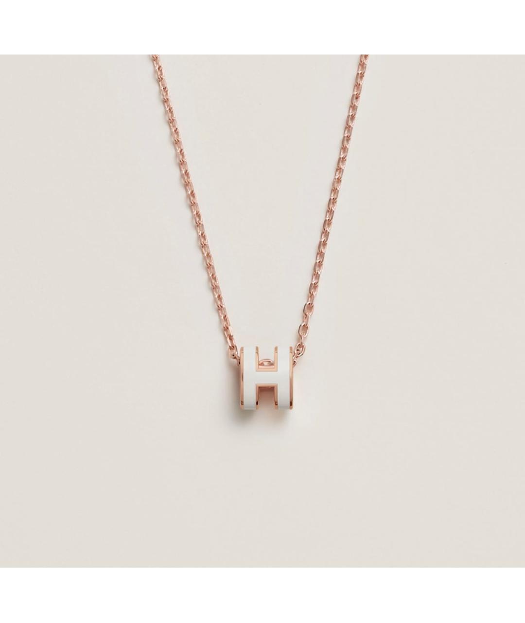 HERMES Белая металлическая подвеска, фото 5