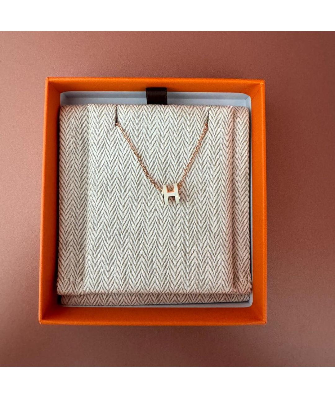 HERMES Белая металлическая подвеска, фото 4