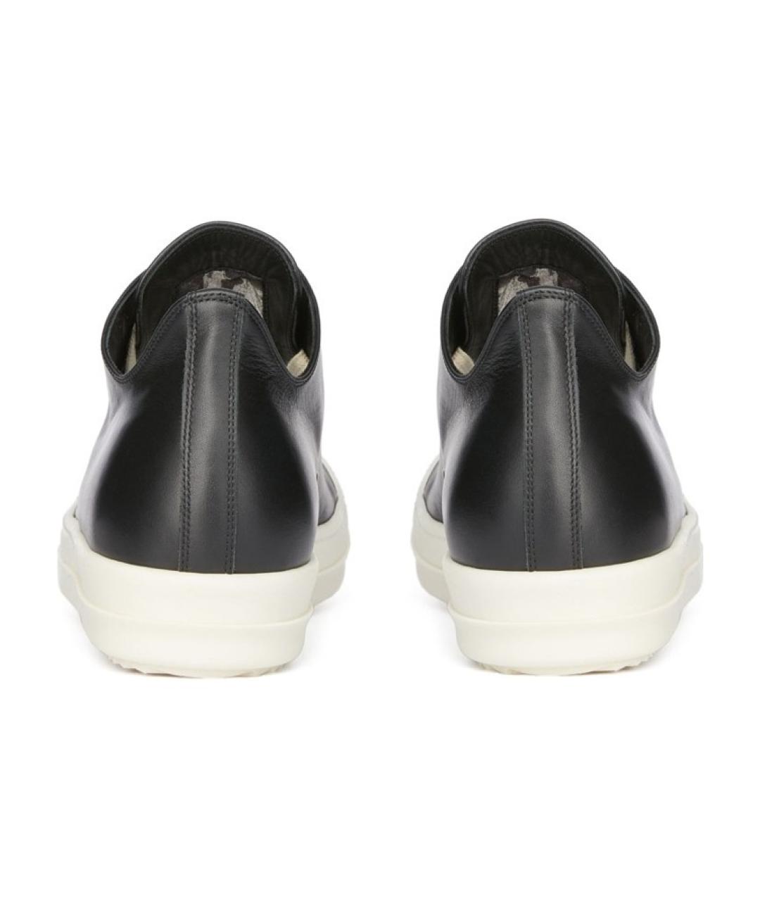 RICK OWENS Черные кожаные низкие кроссовки / кеды, фото 4