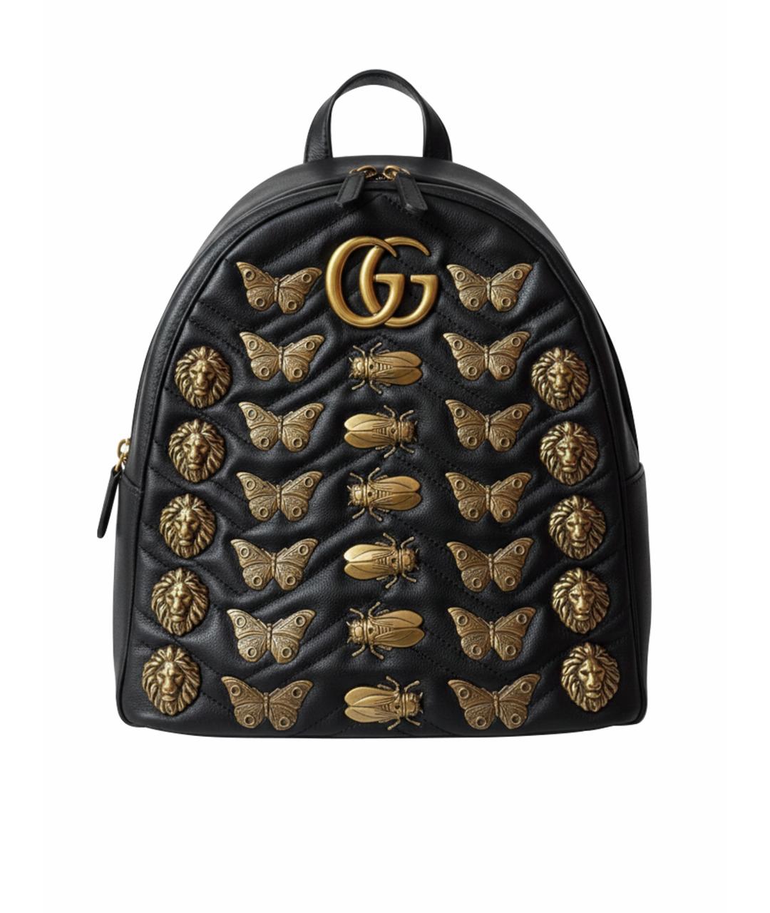 GUCCI Черный кожаный рюкзак, фото 1