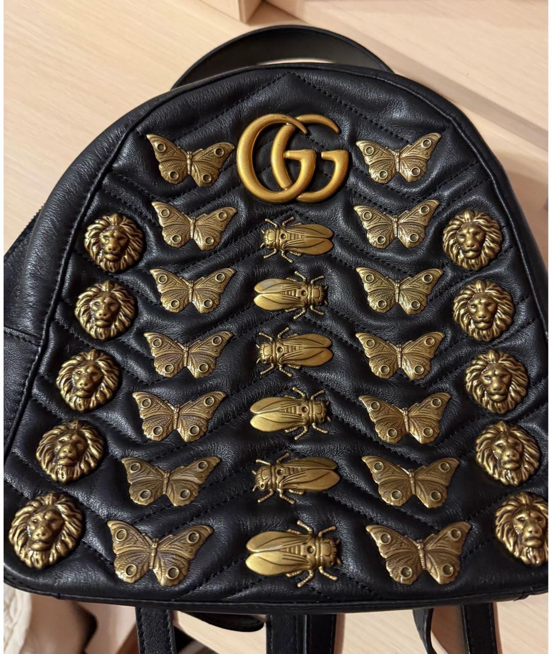 GUCCI Черный кожаный рюкзак, фото 7