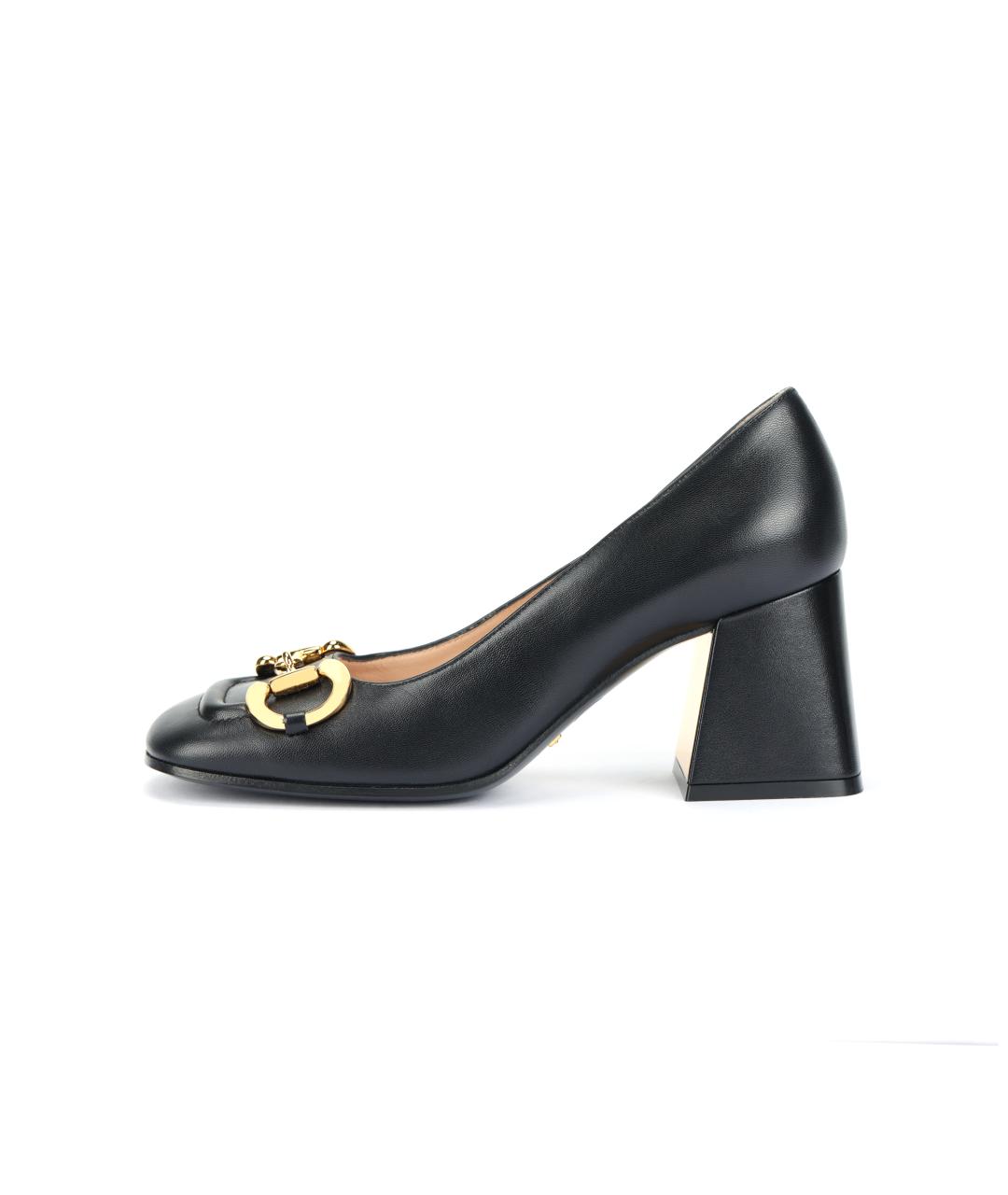 GUCCI Черные кожаные туфли, фото 2