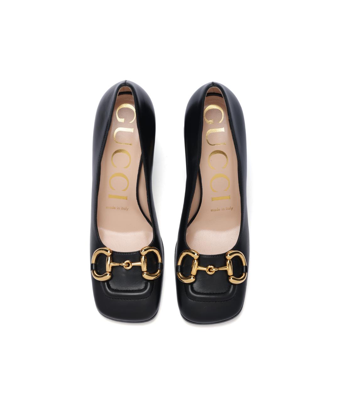 GUCCI Черные кожаные туфли, фото 3