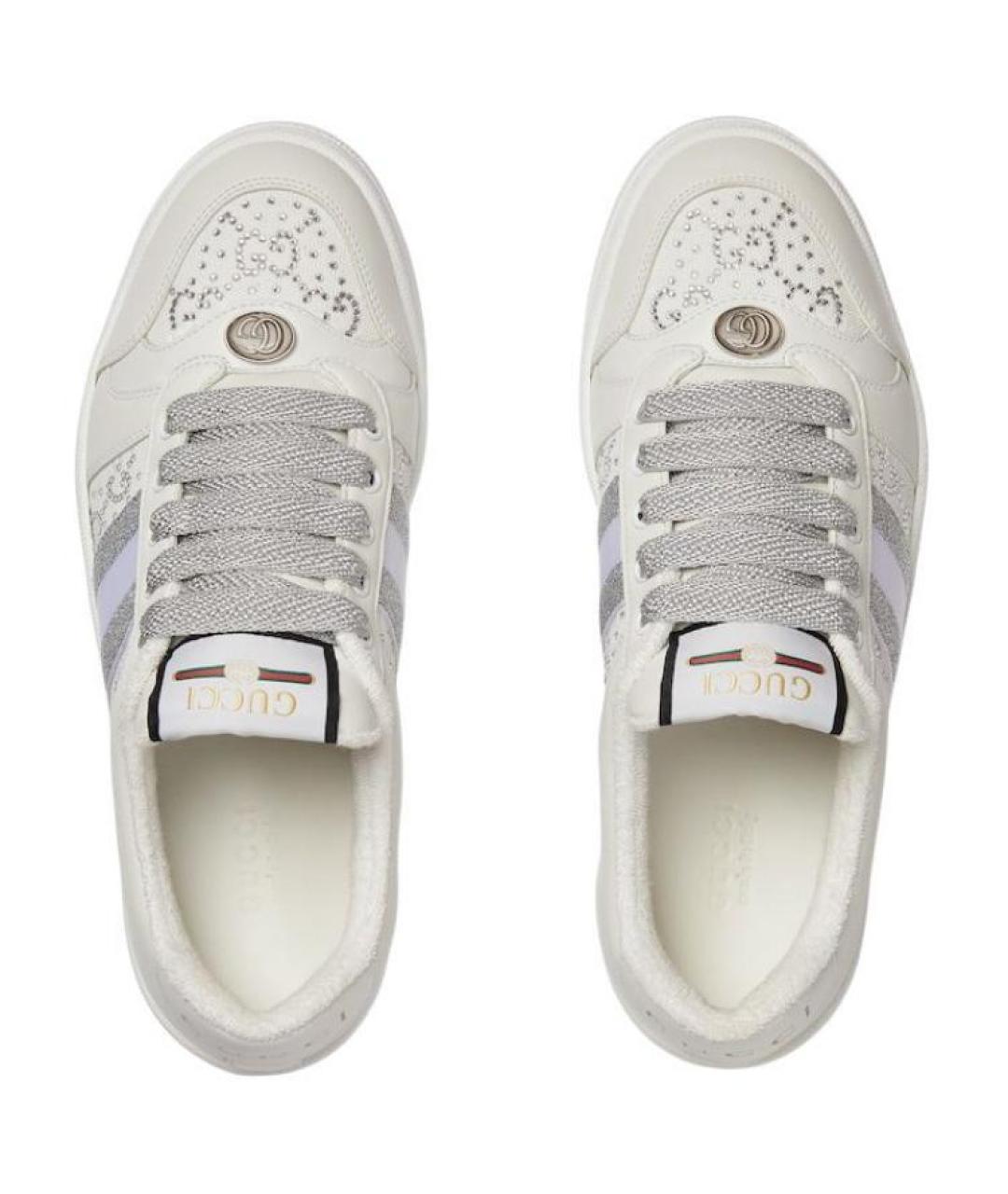 GUCCI Белые кожаные кеды, фото 3