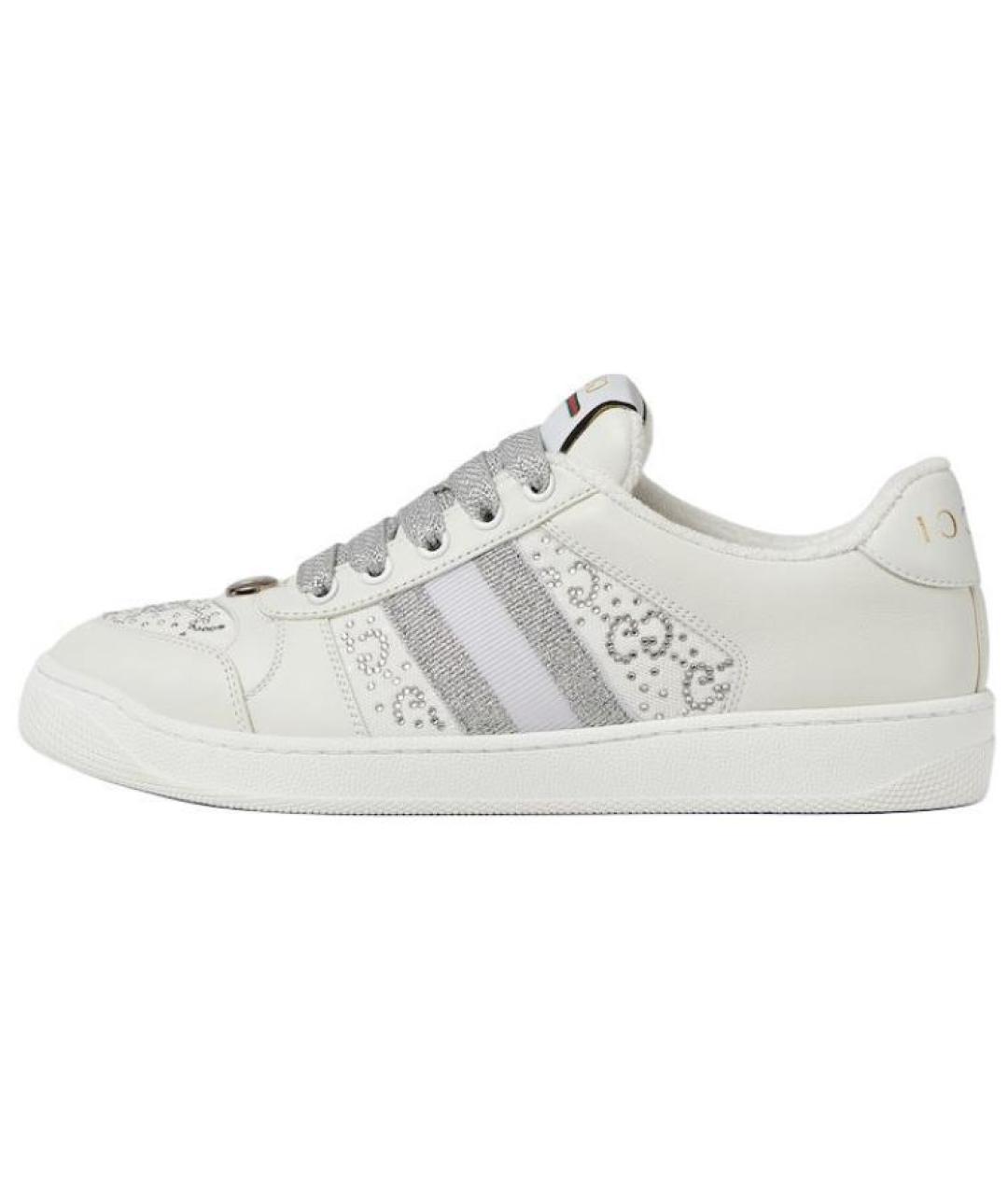 GUCCI Белые кожаные кеды, фото 2