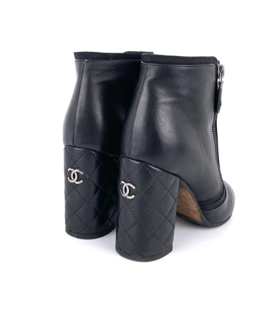 CHANEL Черные кожаные ботильоны, фото 5