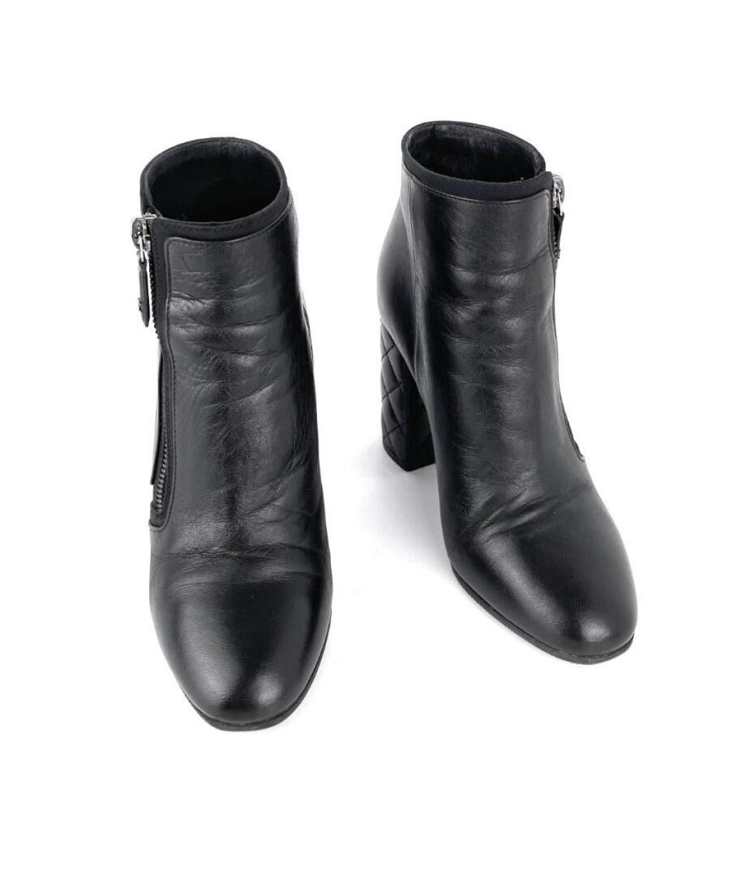 CHANEL Черные кожаные ботильоны, фото 3