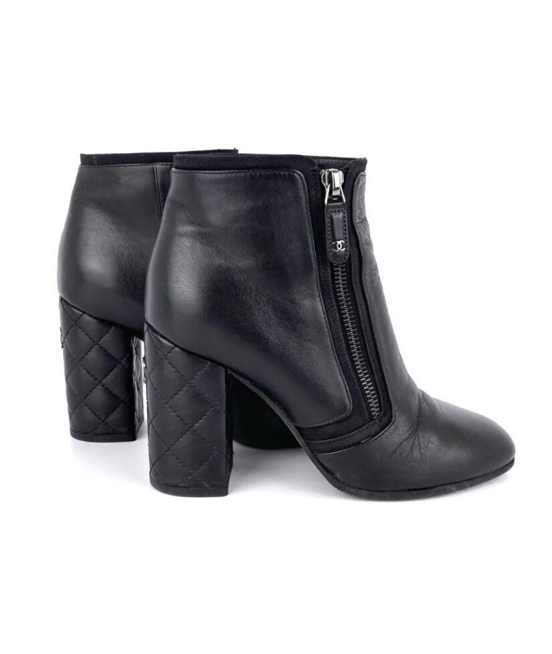 CHANEL Черные кожаные ботильоны, фото 6