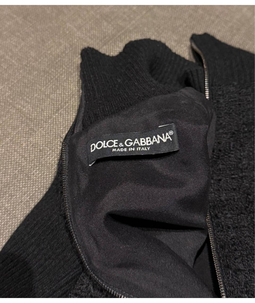 DOLCE&GABBANA Черное шерстяное повседневное платье, фото 3