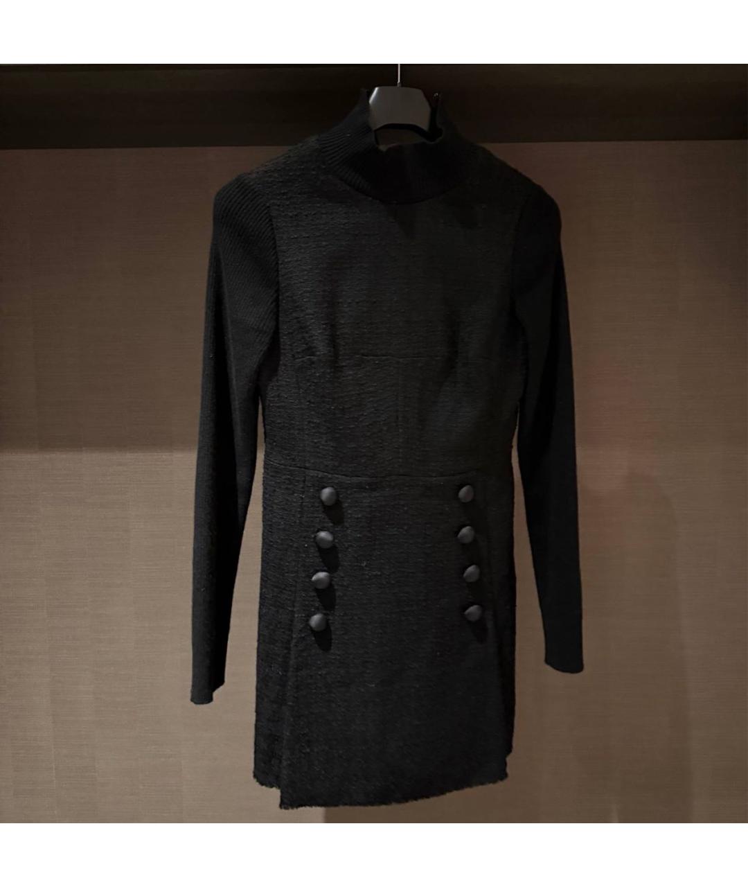 DOLCE&GABBANA Черное шерстяное повседневное платье, фото 7