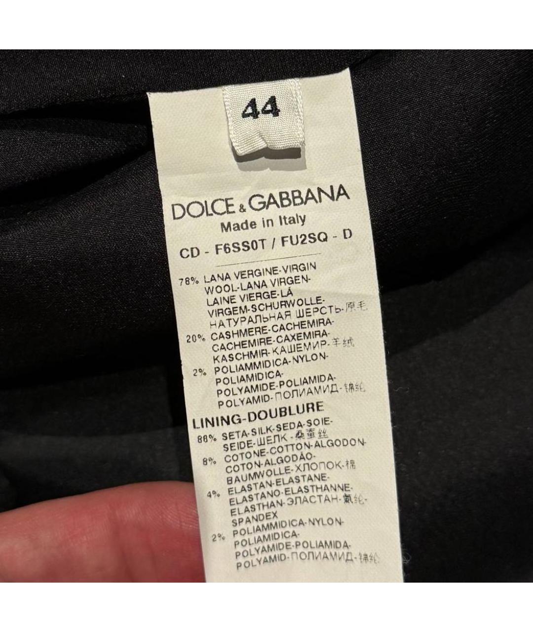 DOLCE&GABBANA Черное шерстяное повседневное платье, фото 5