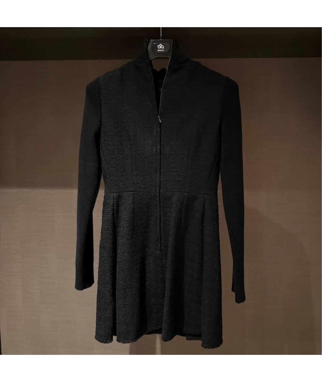 DOLCE&GABBANA Черное шерстяное повседневное платье, фото 2