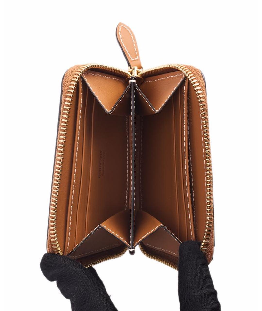 BURBERRY Коричневый кожаный кошелек, фото 4