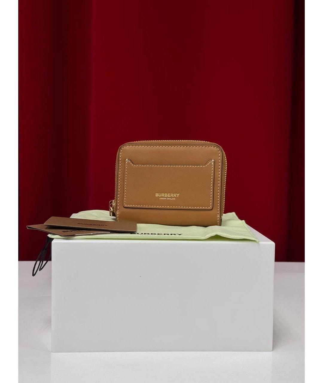 BURBERRY Коричневый кожаный кошелек, фото 6