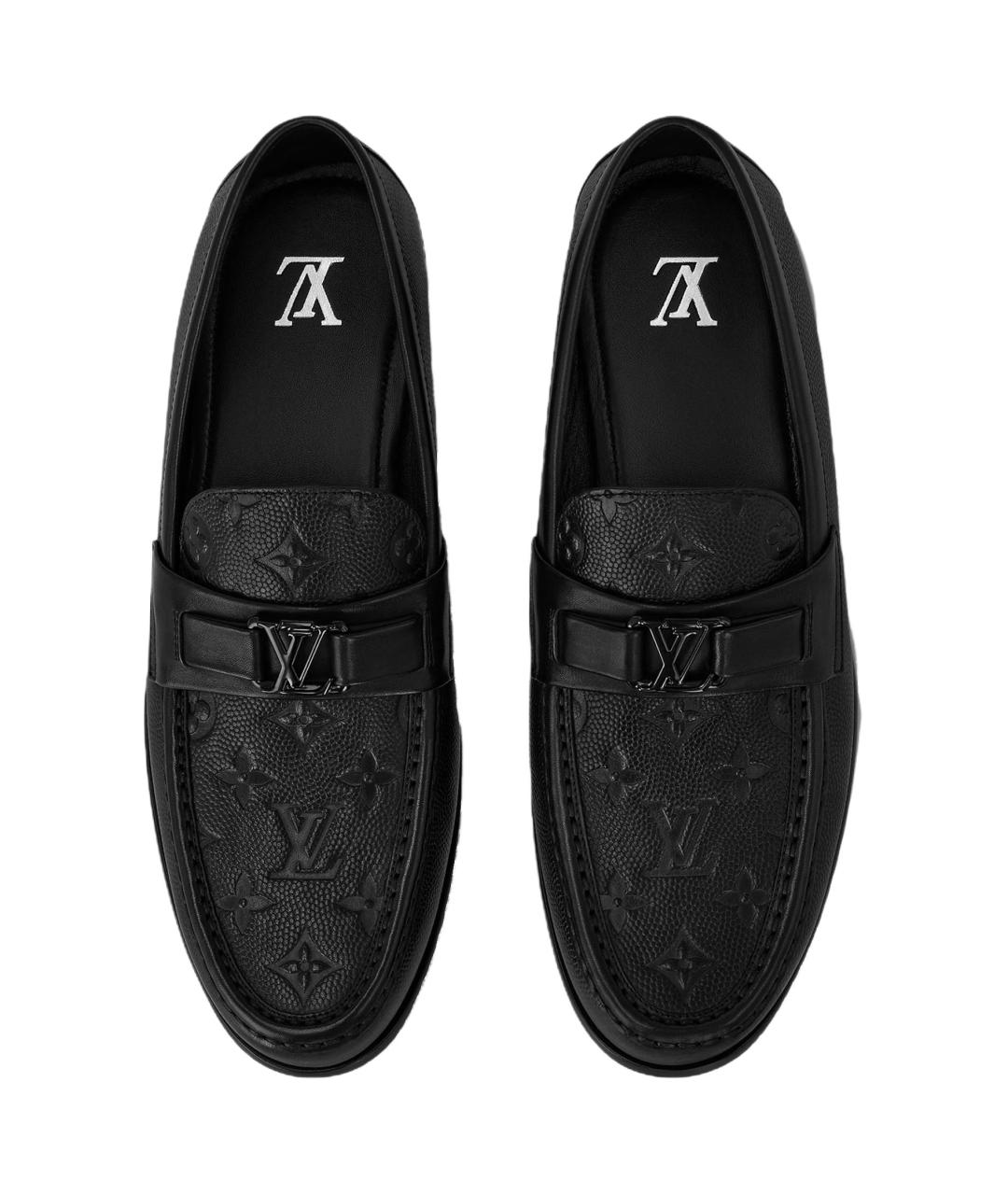 LOUIS VUITTON Черные кожаные лоферы, фото 4
