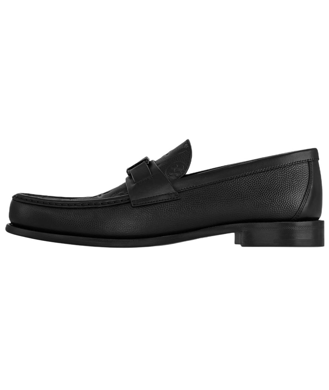 LOUIS VUITTON Черные кожаные лоферы, фото 2