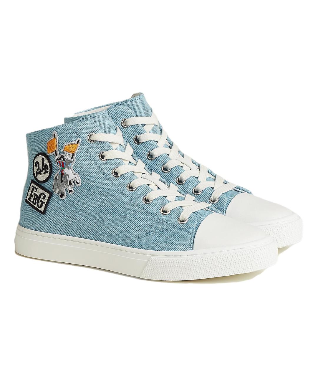 HERMES Голубые кеды, фото 3