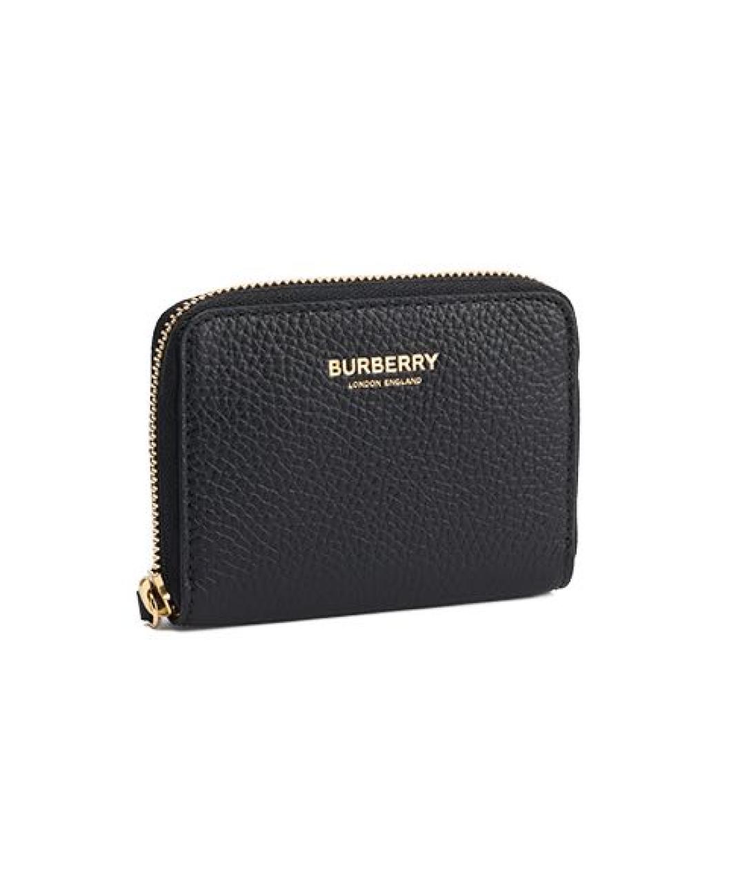 BURBERRY Черный кожаный кошелек, фото 4