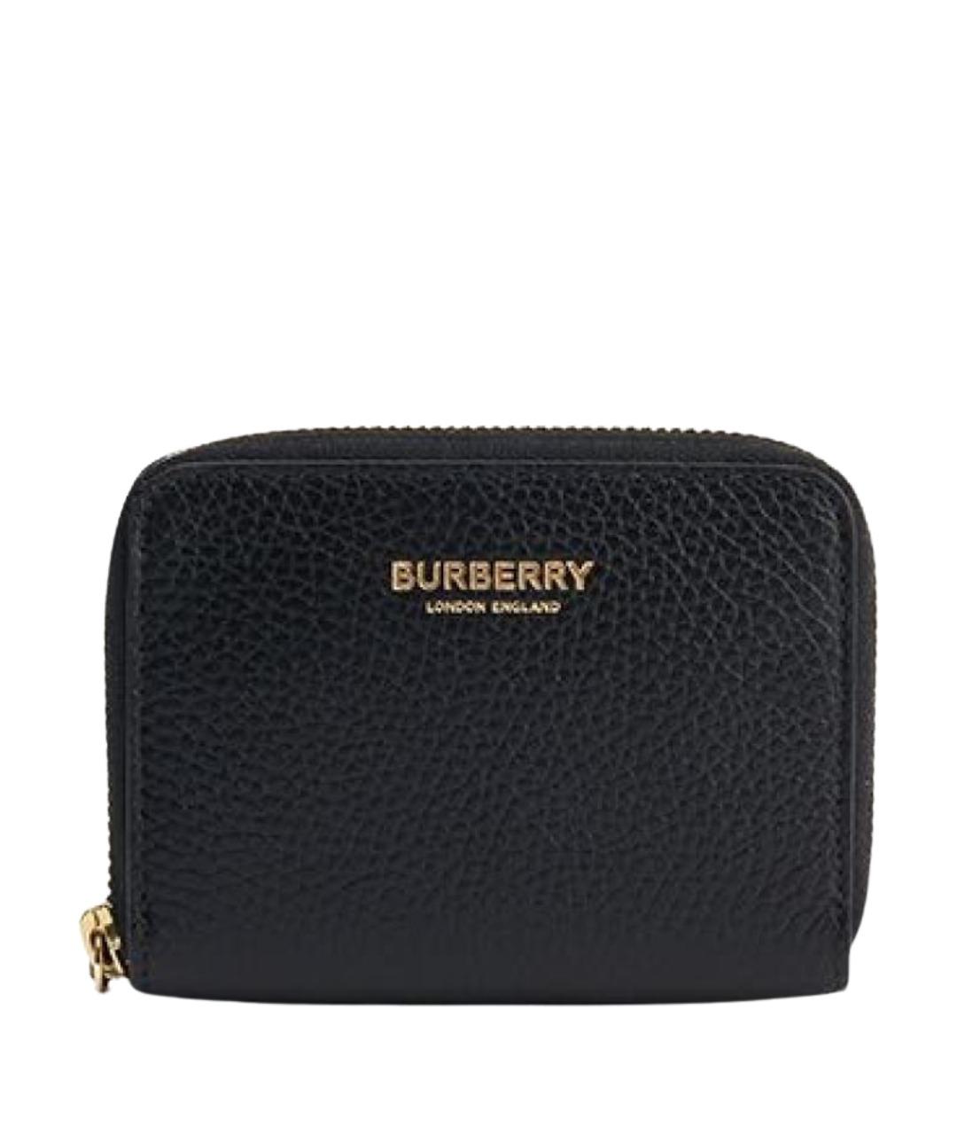 BURBERRY Черный кожаный кошелек, фото 1