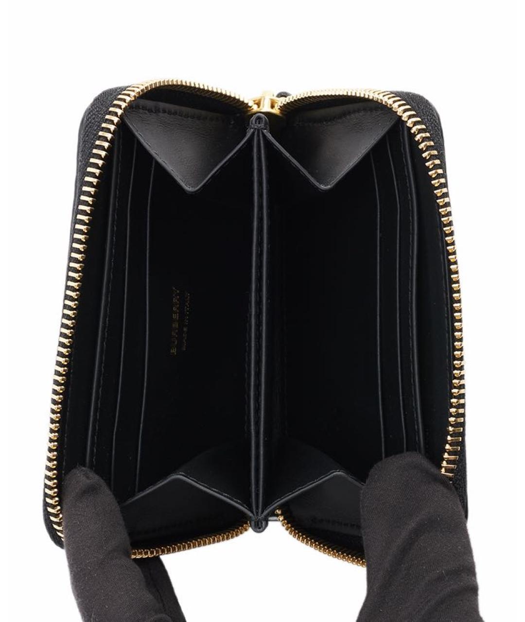 BURBERRY Черный кожаный кошелек, фото 3