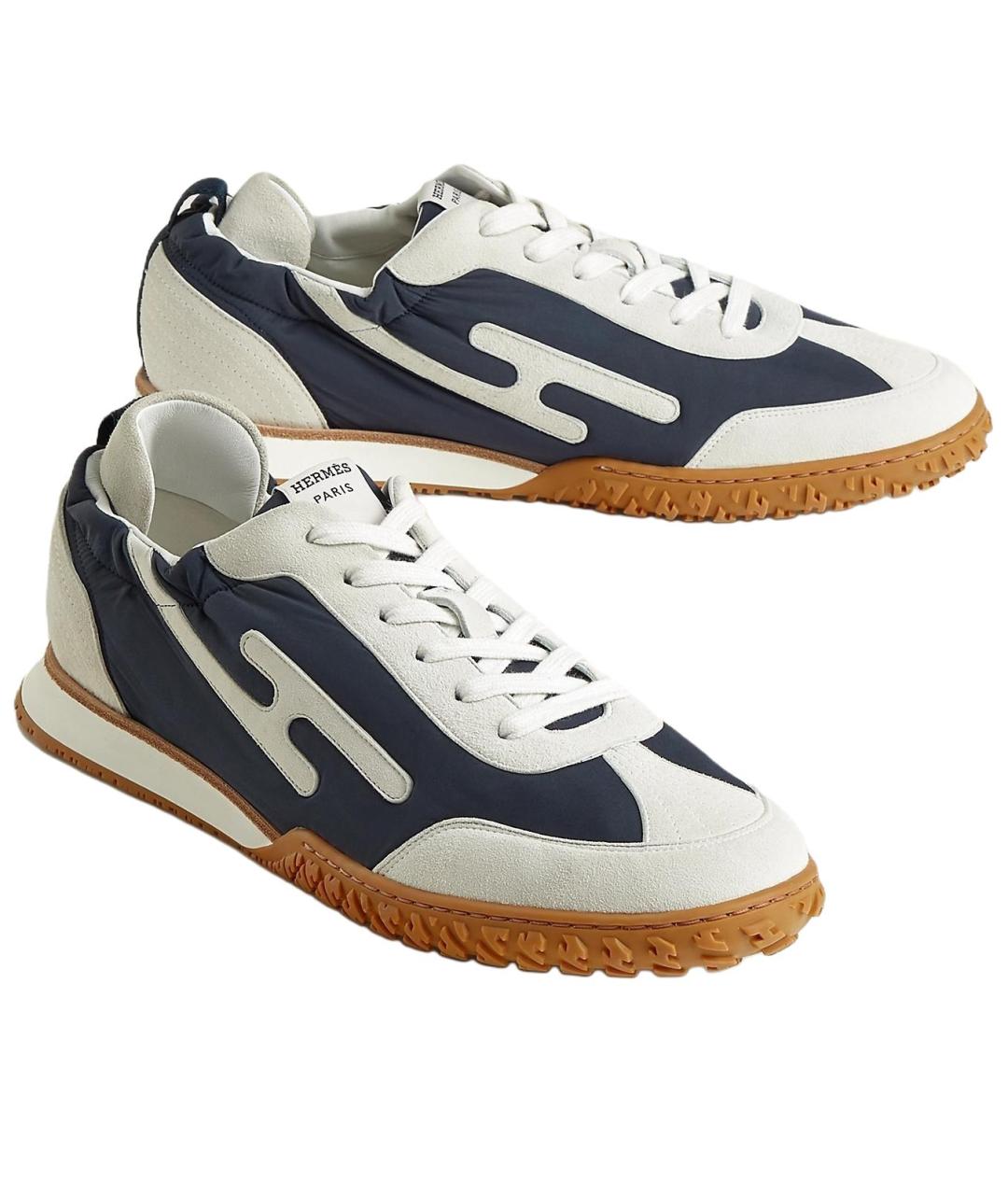 HERMES Синие низкие кроссовки / кеды, фото 3
