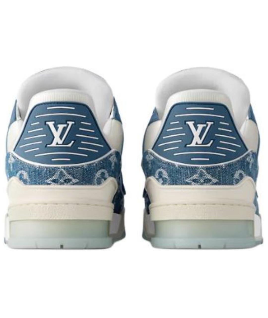 LOUIS VUITTON Синие кожаные кроссовки, фото 7