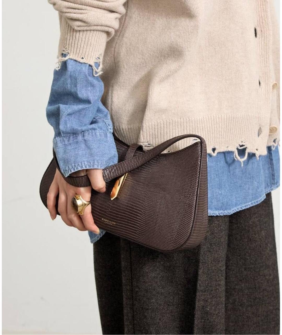 DEMELLIER Коричневая кожаная сумка с короткими ручками, фото 8