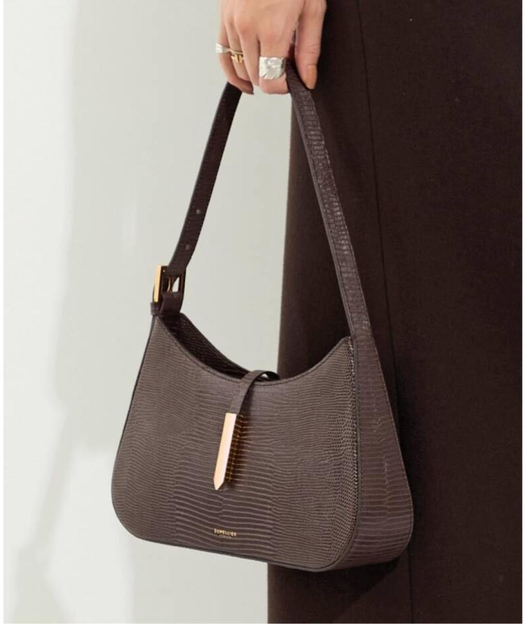 DEMELLIER Коричневая кожаная сумка с короткими ручками, фото 6