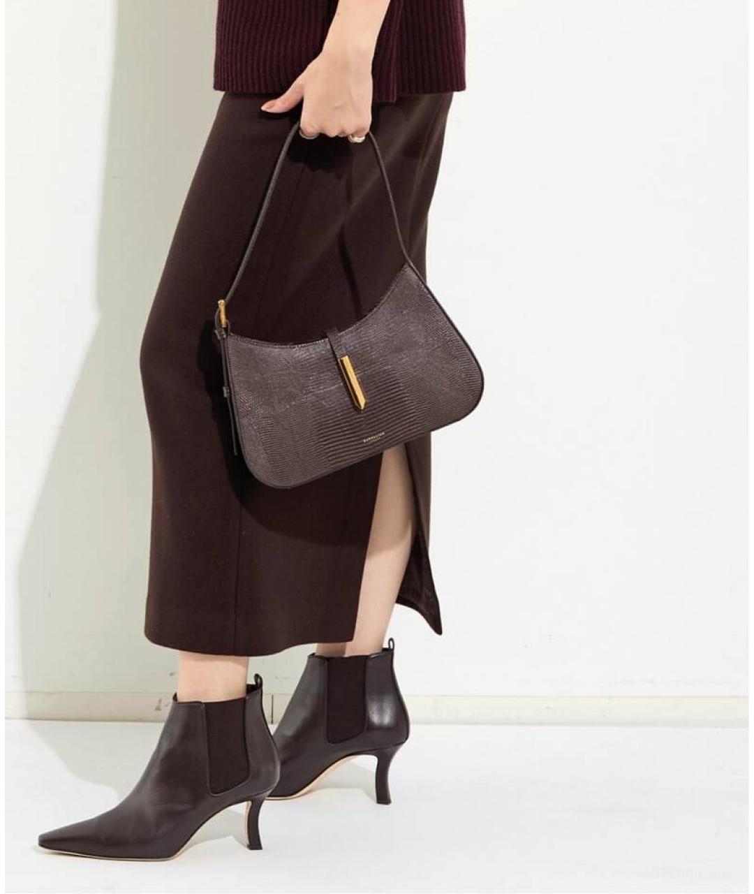 DEMELLIER Коричневая кожаная сумка с короткими ручками, фото 7