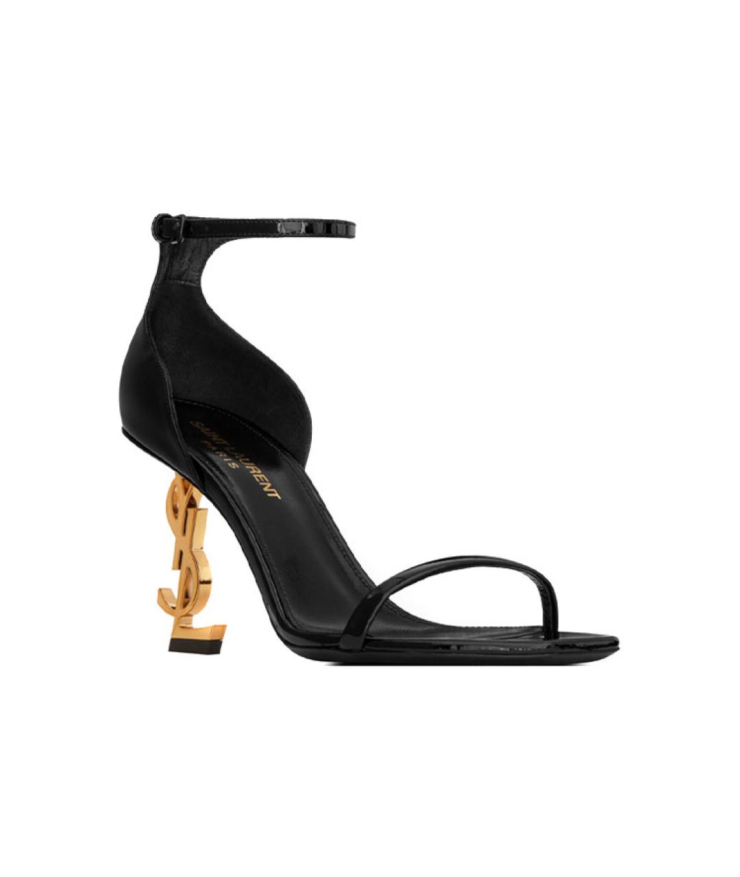 SAINT LAURENT Черные кожаные сандалии, фото 3