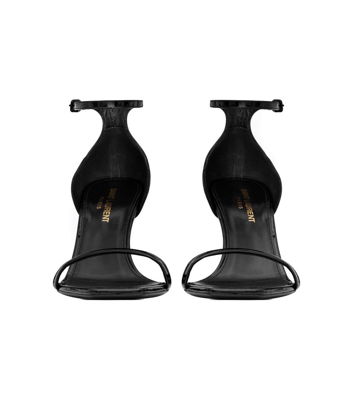 SAINT LAURENT Черные кожаные сандалии, фото 4
