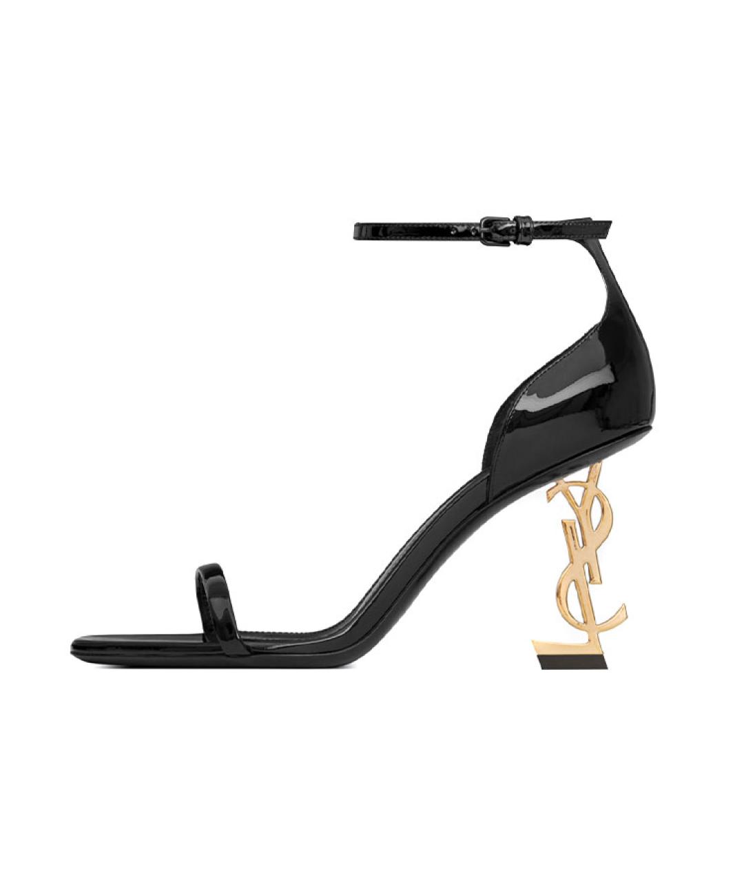 SAINT LAURENT Черные кожаные сандалии, фото 2