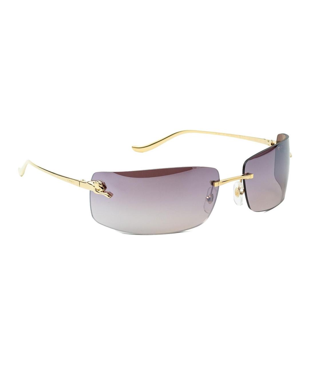 CARTIER Золотые металлические солнцезащитные очки, фото 2