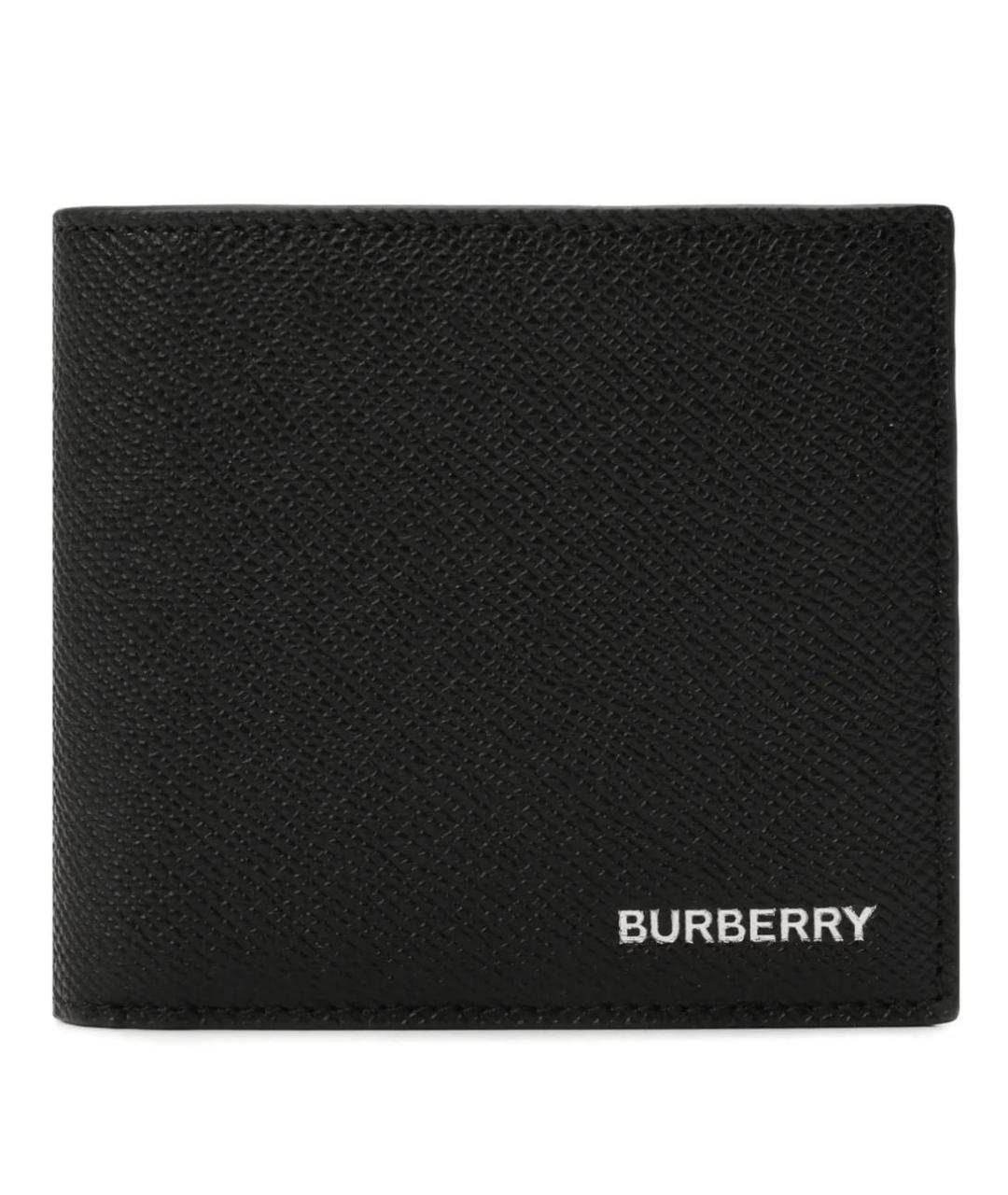BURBERRY Черный кожаный кошелек, фото 1