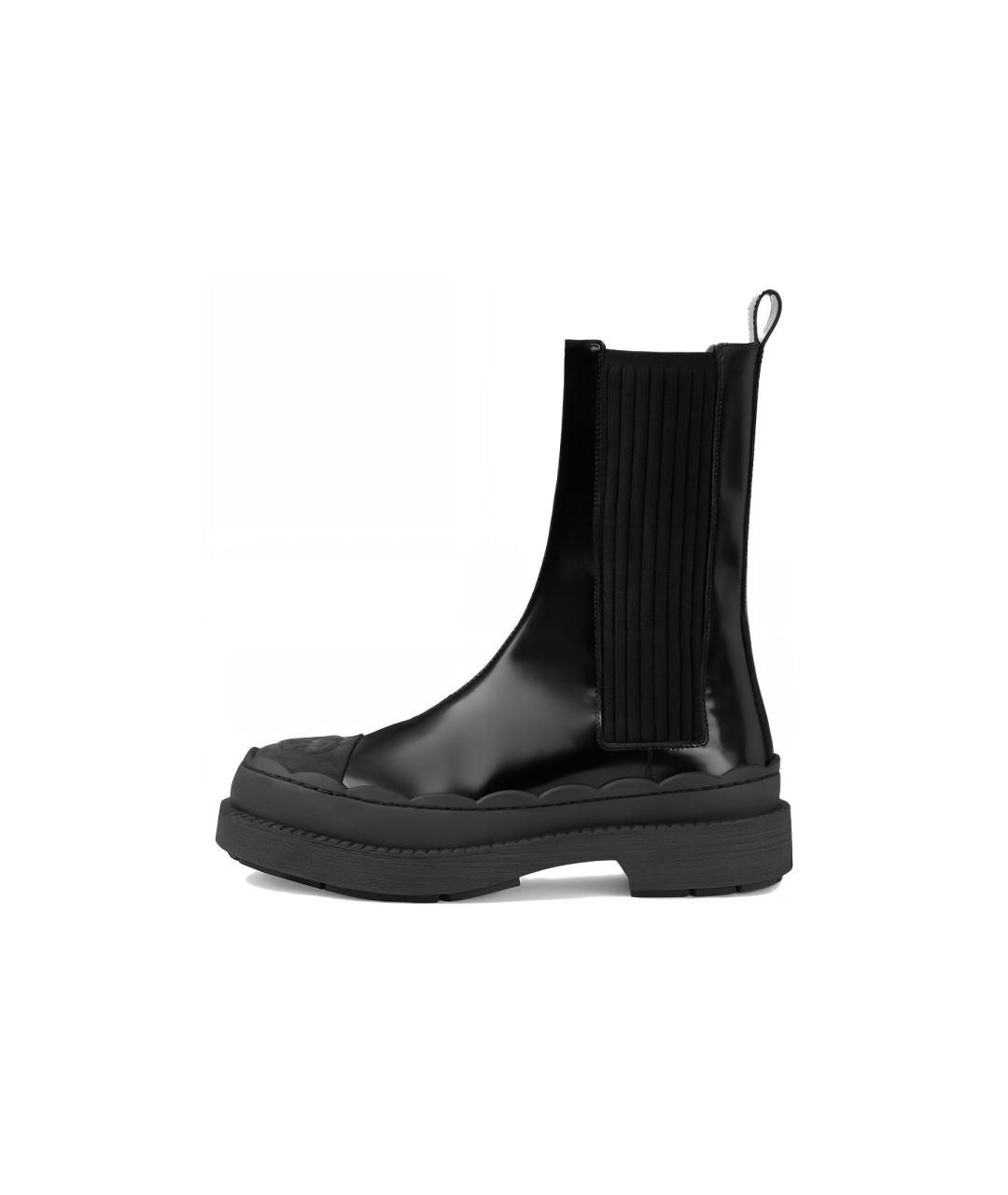 GUCCI Черные кожаные полусапоги, фото 5