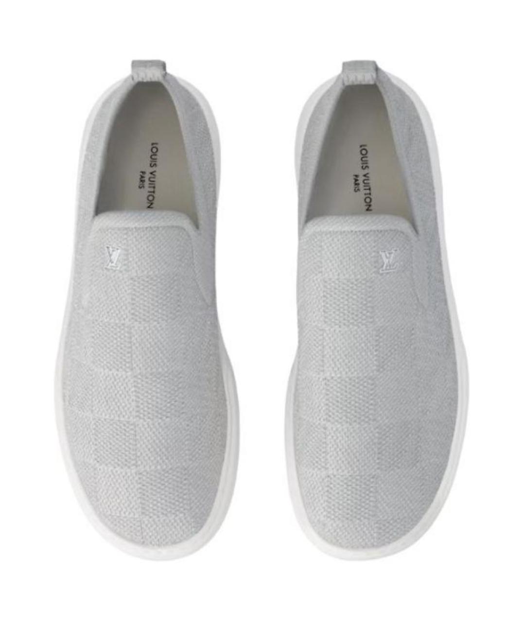 LOUIS VUITTON Серые кожаные слипоны, фото 4