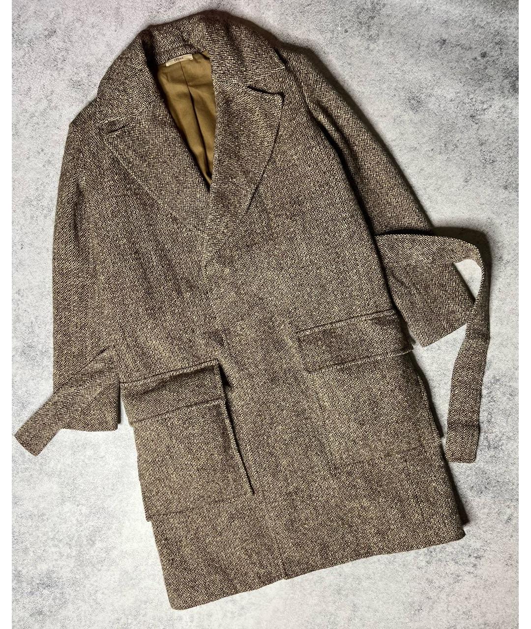 CELINE Бежевое шерстяное пальто, фото 6