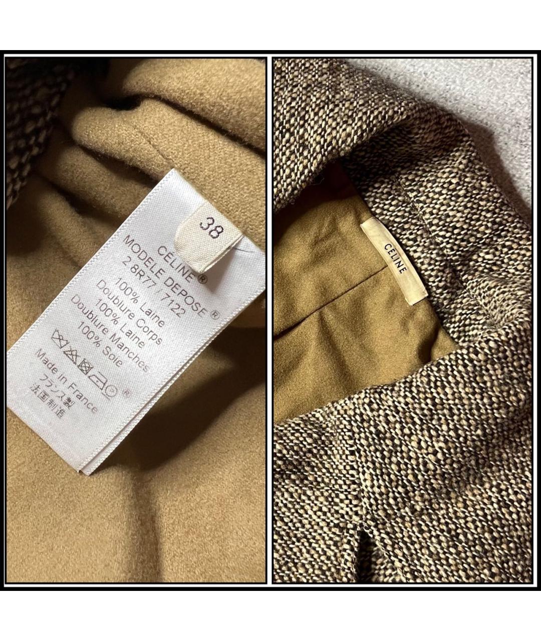 CELINE Бежевое шерстяное пальто, фото 8