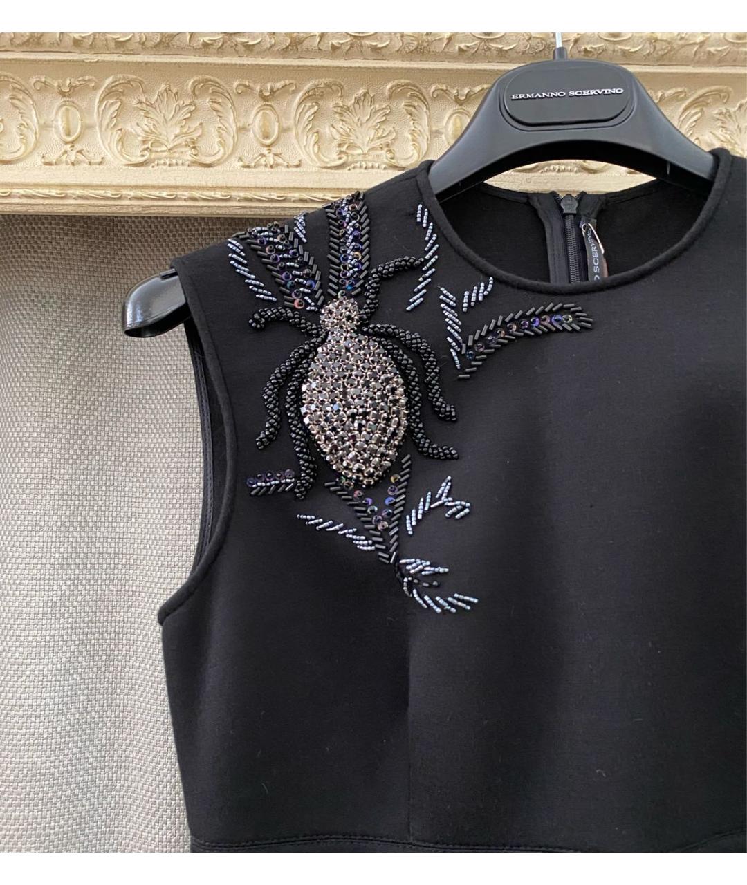 ERMANNO SCERVINO Черное вискозное коктейльное платье, фото 2