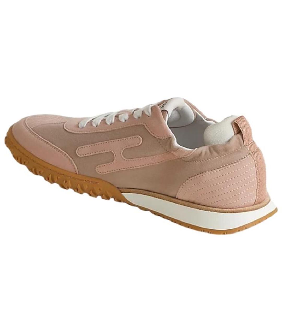 HERMES Розовые кожаные кроссовки, фото 4