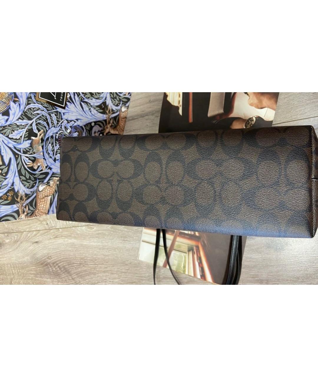 COACH Коричневая кожаная сумка тоут, фото 3