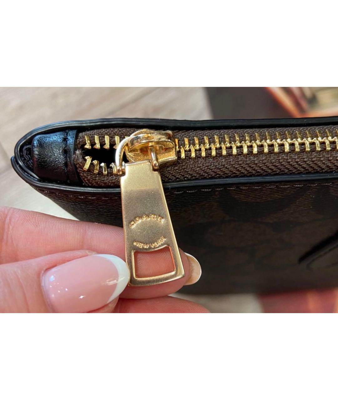 COACH Коричневая кожаная сумка тоут, фото 4