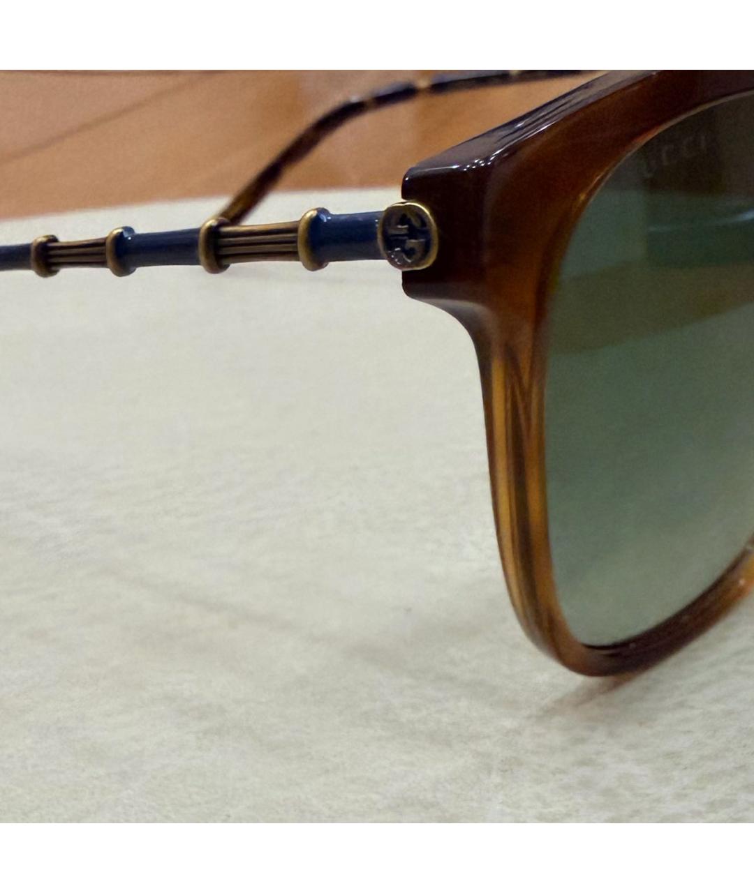 GUCCI Зеленые пластиковые солнцезащитные очки, фото 3