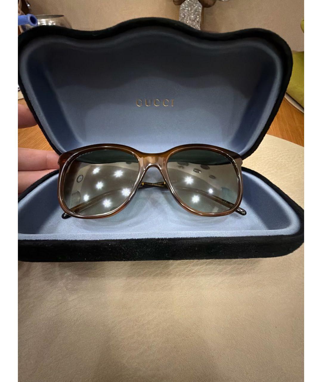 GUCCI Зеленые пластиковые солнцезащитные очки, фото 4