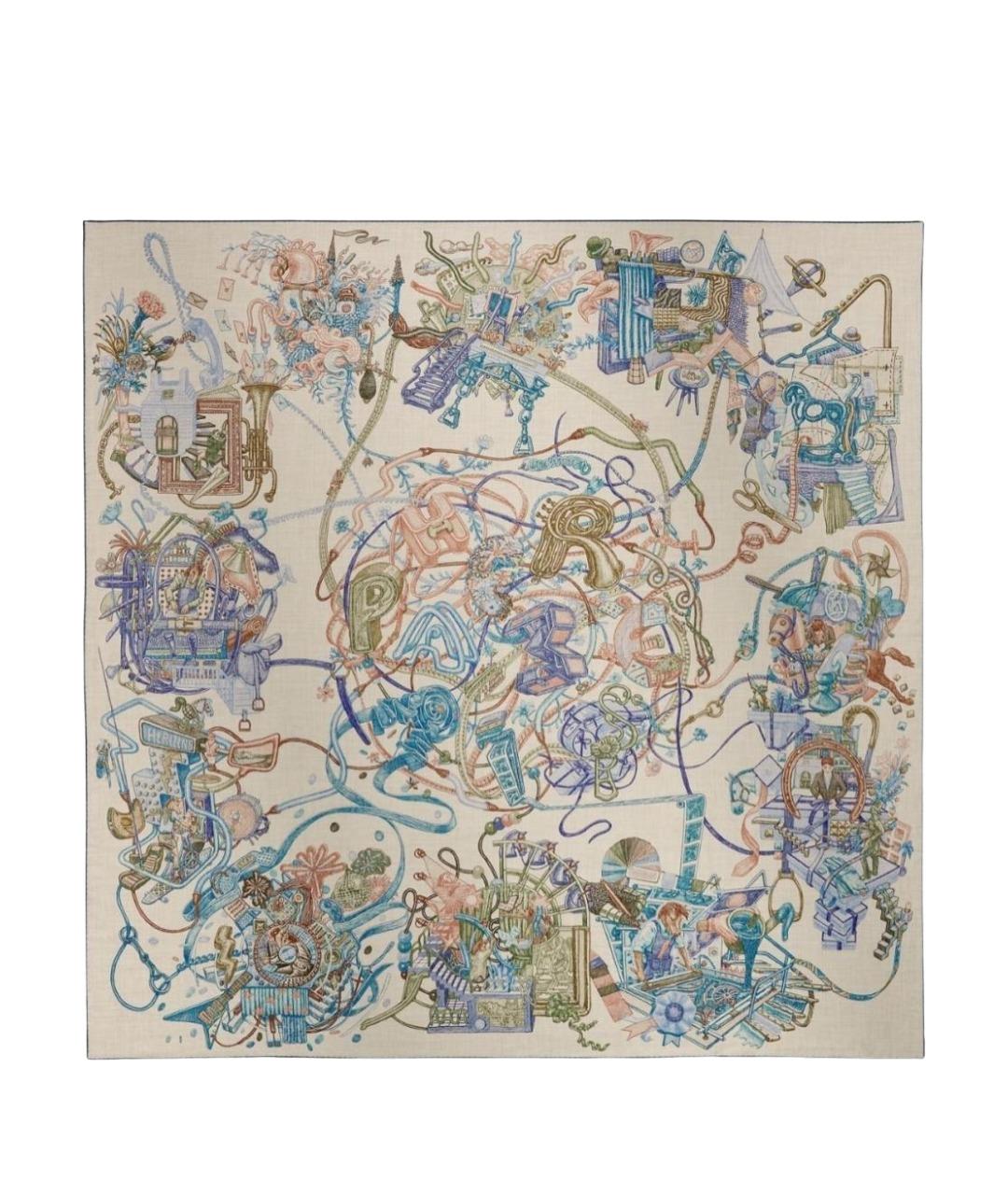 HERMES Мульти кашемировый платок, фото 1